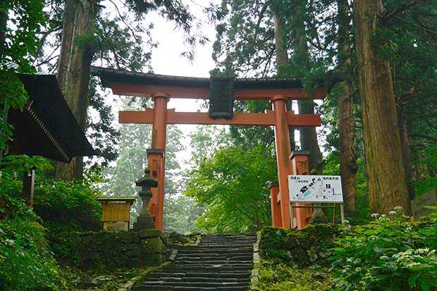 羽黒山の頂上の鳥居