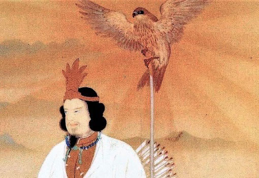 ヤタガラス（八咫烏）に導かれる神武天皇